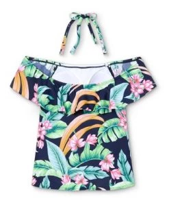 Flash Sale 🧨 Women's Off the Shoulder Tankini Top - Kona Sol™ Black Multi 💯 -Swimsuits Official Site unnamed file 9881