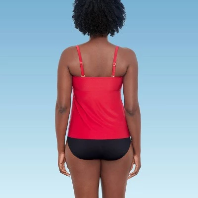 Budget ๐ Women's Slimming Control Draped Bandeau Tankini Top - Dreamsuit by Miracle Brands Red ๐ 3 Budget ๐ Women's Slimming Control Draped Bandeau Tankini Top - Dreamsuit by Miracle Brands Red ๐