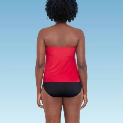 Budget ๐ Women's Slimming Control Draped Bandeau Tankini Top - Dreamsuit by Miracle Brands Red ๐ 6 Budget ๐ Women's Slimming Control Draped Bandeau Tankini Top - Dreamsuit by Miracle Brands Red ๐ - Image 4