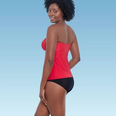 Budget ๐ Women's Slimming Control Draped Bandeau Tankini Top - Dreamsuit by Miracle Brands Red ๐ 7 Budget ๐ Women's Slimming Control Draped Bandeau Tankini Top - Dreamsuit by Miracle Brands Red ๐ - Image 5
