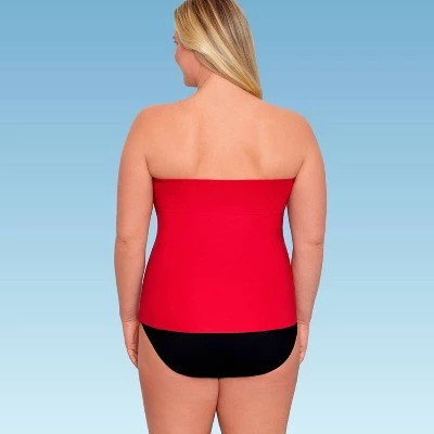 Budget ๐ Women's Slimming Control Draped Bandeau Tankini Top - Dreamsuit by Miracle Brands Red ๐ 10 Budget ๐ Women's Slimming Control Draped Bandeau Tankini Top - Dreamsuit by Miracle Brands Red ๐ - Image 8