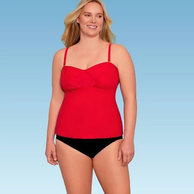 Budget ๐ Women's Slimming Control Draped Bandeau Tankini Top - Dreamsuit by Miracle Brands Red ๐ 12 Budget ๐ Women's Slimming Control Draped Bandeau Tankini Top - Dreamsuit by Miracle Brands Red ๐ - Image 10