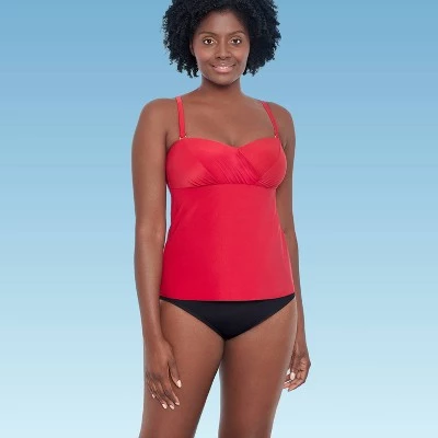 Budget ๐ Women's Slimming Control Draped Bandeau Tankini Top - Dreamsuit by Miracle Brands Red ๐ 17 Budget ๐ Women's Slimming Control Draped Bandeau Tankini Top - Dreamsuit by Miracle Brands Red ๐ - Image 15