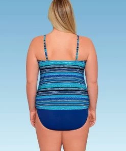 Buy 🎁 Women's Slimming Control Straight Neck Tankini Top - Dreamsuit by Miracle Brands Blue 😍 -Swimsuits Official Site unnamed file 9911
