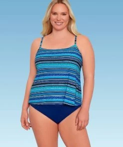 Buy 🎁 Women's Slimming Control Straight Neck Tankini Top - Dreamsuit by Miracle Brands Blue 😍 -Swimsuits Official Site unnamed file 9912