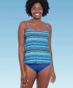 Buy 🎁 Women's Slimming Control Straight Neck Tankini Top - Dreamsuit by Miracle Brands Blue 😍 -Swimsuits Official Site unnamed file 9917