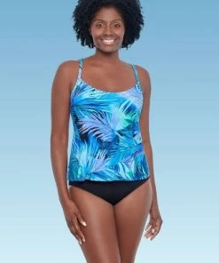 Promo ✨ Women's Slimming Control Scoop Neck Tankini Top - Dreamsuit by Miracle Brands Blue ✔️ -Swimsuits Official Site unnamed file 9930