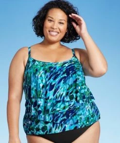 Promo 🔥 Women's Angled Tiered Tankini Top - Aqua Green® Blue 🛒 26 Promo 🔥 Women's Angled Tiered Tankini Top - Aqua Green® Blue 🛒 -Swimsuits Official Site unnamed file 9977
